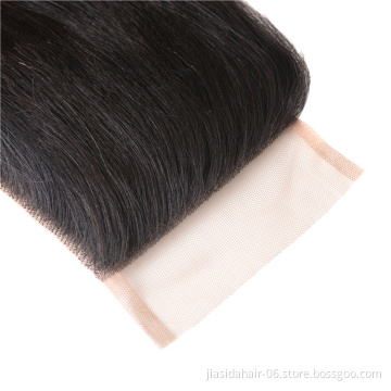 4x4 Swiss Lace Closure Straight 100% Brazilian Human Hair Transparent Lace Closure HD Lace Closure